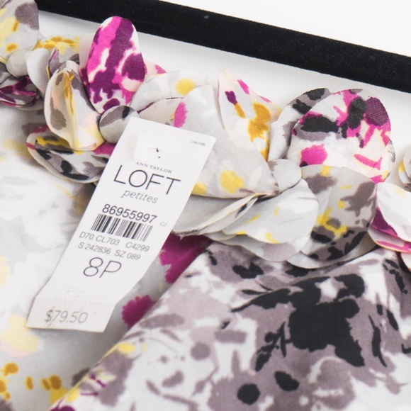 SALE New LOFT Gray Floral Sleeveless Dress Sz 8p - Picture 5 of 7